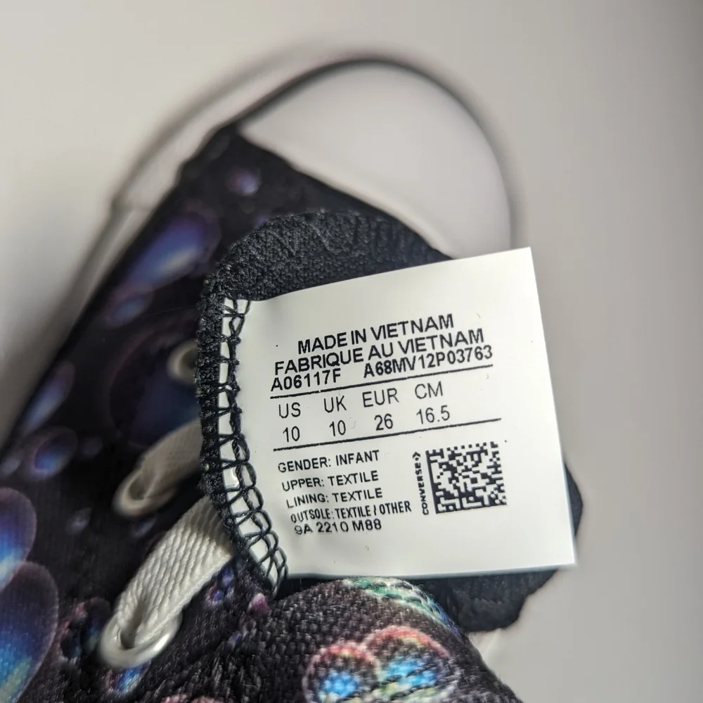 Converse Chuck Taylor All Star High Top Sneakers With Bubble Print Size 10 Infan